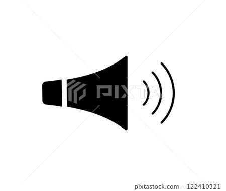 Silhouette illustration of an icon representing audio Silhouette illustration of an icon representing audio 122410321