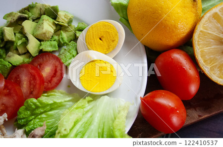 Healthy lunch. top view photo 122410537