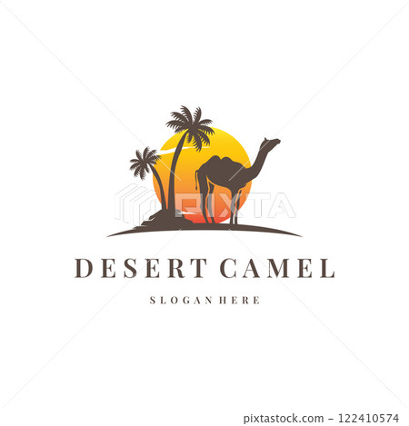 caravan design camel logo silhouette desert animal simple minimalist template icon symbol caravan design camel logo silhouette desert animal simple minimalist template icon symbol 122410574