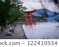 Red torii gate in the early morning 122410934