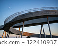 Circular observation deck at dusk 122410937