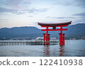 Red torii gate under construction 122410938