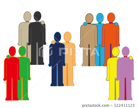 Illustration with the image of a business network 122411123