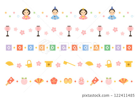 Hinamatsuri line set illustration 122411485
