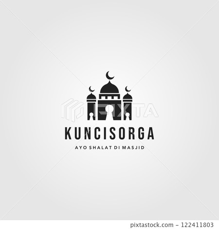 mosque logo key gates symbol vector illustration design 122411803