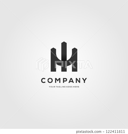 letter m fence logo minimalist vector illustration design letter m fence logo minimalist vector illustration design 122411811