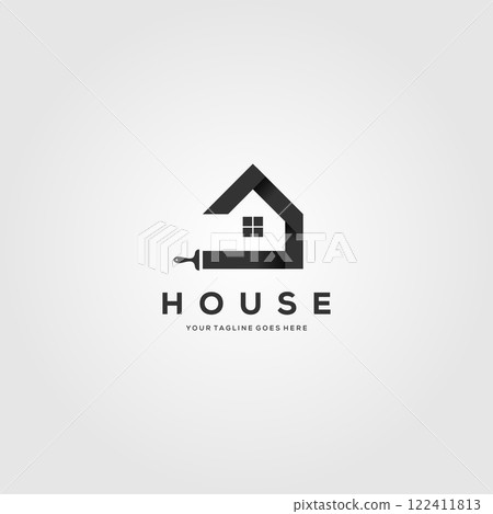 paint house brushes logo creative clever vector illustration paint house brushes logo creative clever vector illustration 122411813
