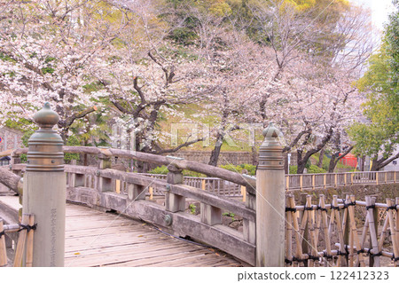 Funakushibashi Bridge and cherry blossoms at Otonashi Water Park Funakushibashi Bridge and cherry blossoms at Otonashi Water Park 122412323