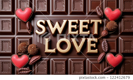 Sweet love played with chocolate 122412679