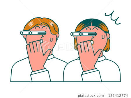 Illustration of a surprised man and woman Illustration of a surprised man and woman 122412774
