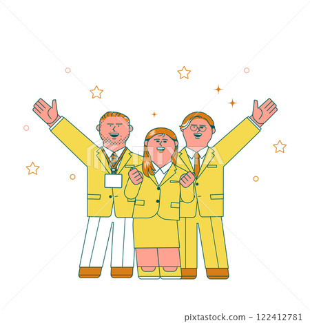 穿著西裝微笑的男人和女人的插圖 穿著西裝微笑的男人和女人的插圖 122412781