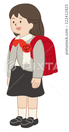 一個新一年級女孩的向量圖 122412825