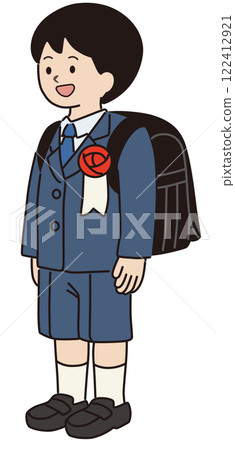 Vector illustration of a boy in the first grade Vector illustration of a boy in the first grade 122412921