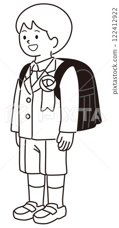 Vector illustration of a boy in the first grade 122412922