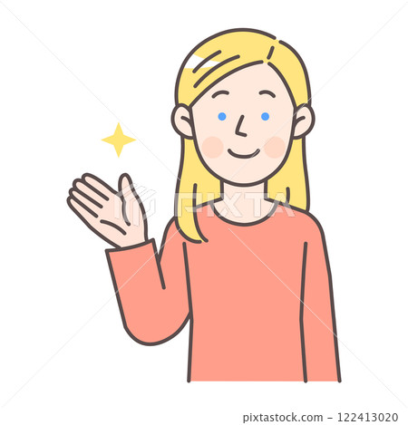 A white woman guiding 122413020