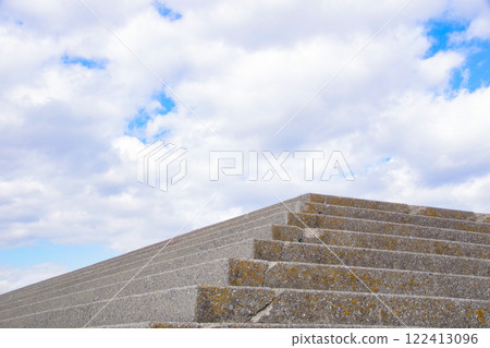 concrete stairs and sky concrete stairs and sky 122413096