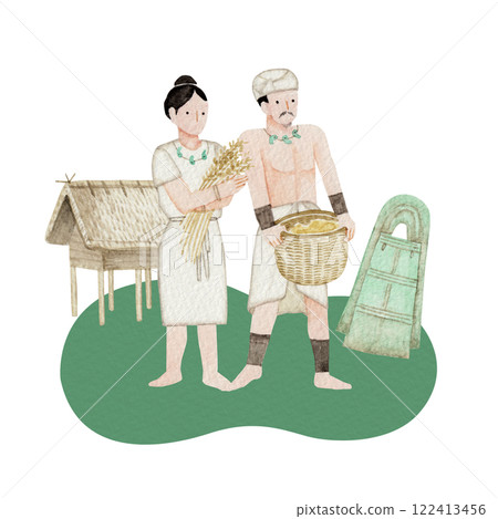 彌生時代日本史水彩插圖 122413456