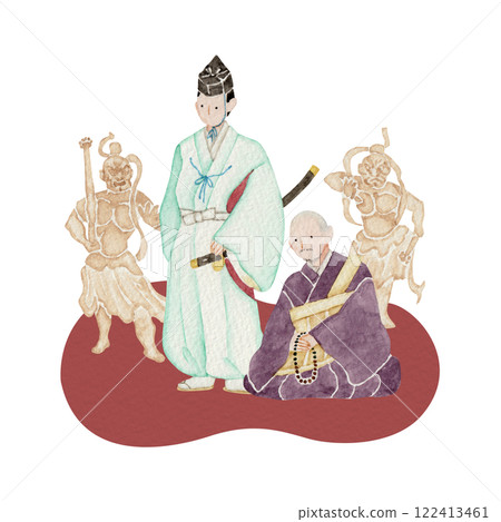 鎌倉時期日本歷史水彩插圖 122413461
