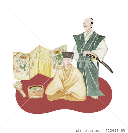 安土桃山時代日本歷史水彩插圖 122413463