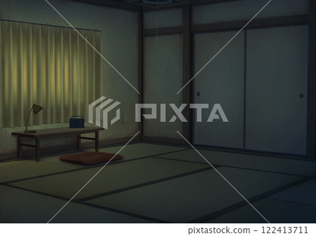 Japanese-style rental room background illustration 08 122413711