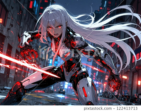 Fighting cyborg girl 122413713