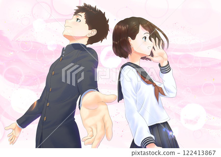 Profile of a student_① Plan A_Male and female characters_EFF background_No cherry blossoms Profile of a student_① Plan A_Male and female characters_EFF background_No cherry blossoms 122413867