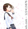 Profile of a student_① Plan A_Character girl, cherry blossom petals 122413876