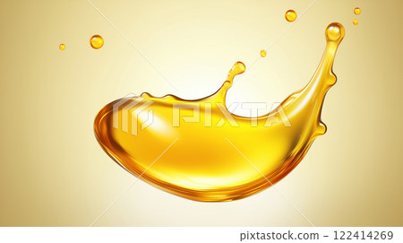 "Close-up shot of gold liquid splashing in the air" 122414269