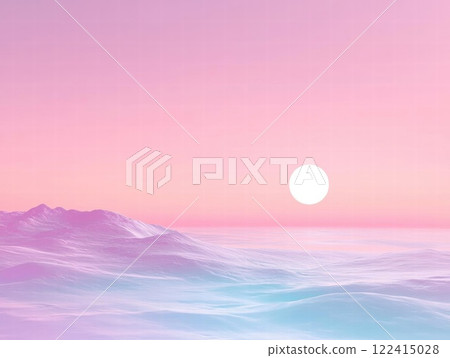 Pastel Sunset Over a Dreamlike Landscape 122415028