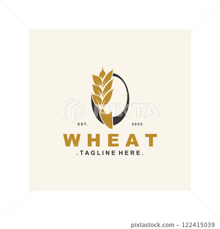 Wheat logo concept, agriculture nature wheat grain logo template 122415039
