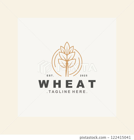 Wheat logo concept, agriculture nature wheat grain logo template 122415041