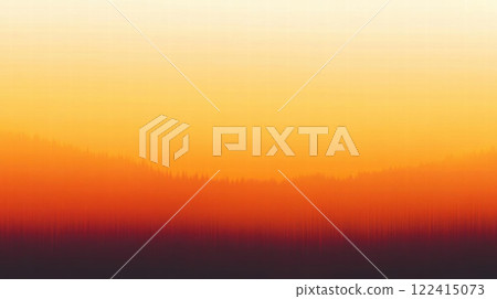 Orange Sunset Over a Hazy Forest 122415073