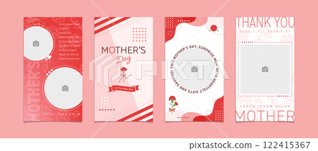 Mother's Day SNS, Social Media Photo Post Design Set (Vertical) 122415367