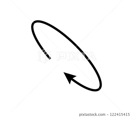 Oval circle rotate arrow icon. Ellipse orbit line arrow symbol. Oval circumference sign. Vector illustration isolated on white background Oval circle rotate arrow icon. Ellipse orbit line arrow symbol. Oval circumference sign. Vector illustration isolated on white background 122415415