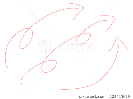 Pink hand drawn curved arrows set Pink hand drawn curved arrows set 122415659
