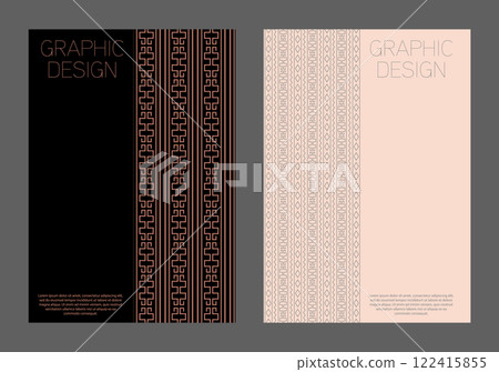 The design is patterned in an ethnic style. A template for a cover, banner, poster, postcard and corporate design. It is ideal for interior and decorative creativity 122415855
