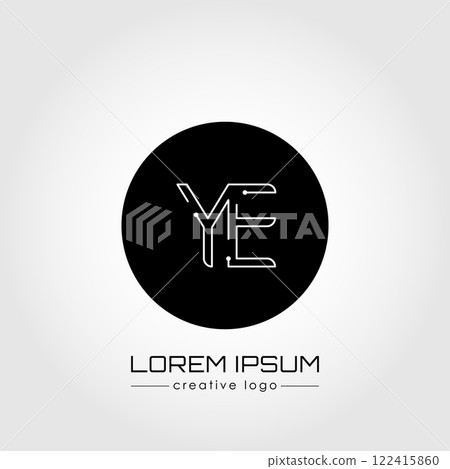 The creative logo is the letter Y and E. A design element of a logo, business card, corporate sign or monogram. The idea of a thematic design The creative logo is the letter Y and E. A design element of a logo, business card, corporate sign or monogram. The idea of a thematic design 122415860