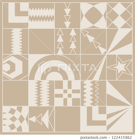Geometric pattern in a minimalist style. An idea for decorative design, interior design, mosaics and creative inspiration Geometric pattern in a minimalist style. An idea for decorative design, interior design, mosaics and creative inspiration 122415862
