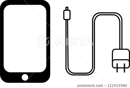 智慧型手機和充電器圖圖標 智慧型手機和充電器圖圖標 122415990