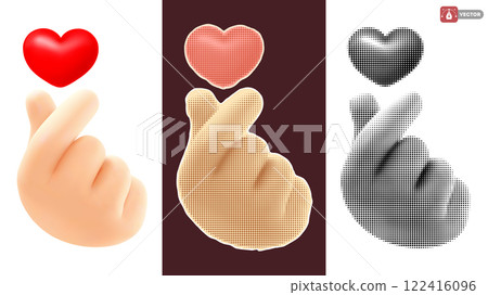 Korean Finger Heart Hand Gesture Korean Finger Heart Hand Gesture 122416096