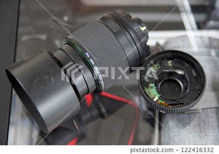 Lens broken, horror image that breaks the heart of unsuccessful filmmaker Lens broken, horror image that breaks the heart of unsuccessful filmmaker 122416332