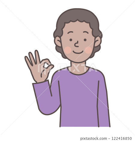 黑人婦女做出「好的」手勢 122416850