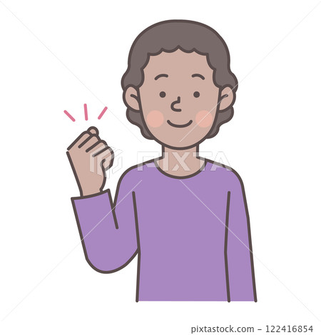 黑人女子用拳頭抽氣 122416854