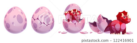 Cute red reptile hatching sequence 122416901