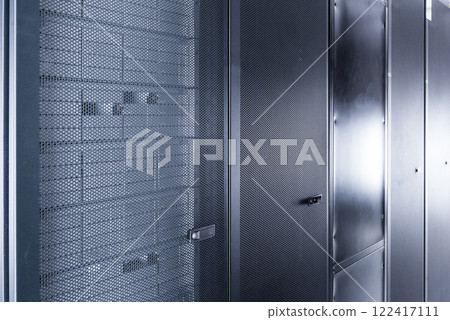 row of sever racks with perspective projection 122417111