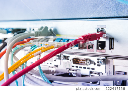 Fiber Optic cables connected to an optic ports Fiber Optic cables connected to an optic ports 122417136