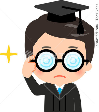 一個戴著圓眼鏡、穿著學士服的男人 122417434