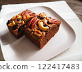 brownie with nuts and dried fruits 122417483