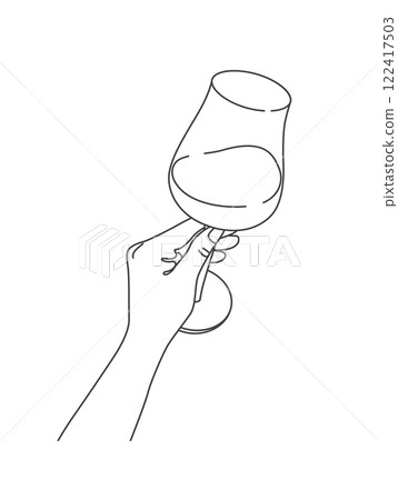 Female Hand Holding Wine Glass. Female Hand Holding Wine Glass. 122417503