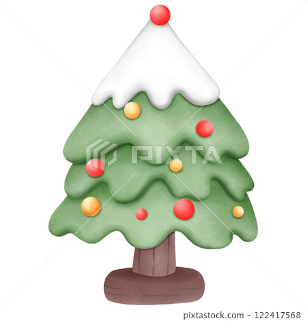 a christmas tree with snow 122417568